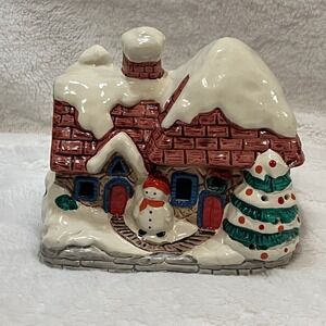 Snowman Christmas Village House No Lighting Cord House Only